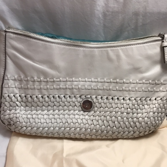 Coach Basket Weave Leather Hobo - White - Picture 6 of 6